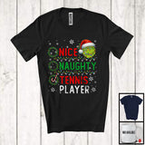 MacnyStore - Nice Naughty Tennis Player; Amazing Christmas Santa List; X-mas Sport Player Team T-Shirt