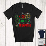 MacnyStore - Nice Naughty Trumpeter; Amazing Christmas Santa List; X-mas Musical Instruments T-Shirt