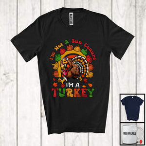 MacnyStore - Not A Sun Conure I'm A Turkey; Sarcastic Thanksgiving Turkey Cosplay Bird Animal; Family Group T-Shirt