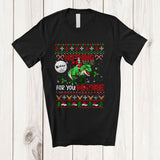 MacnyStore - Nothing For You Whore; Sarcastic Christmas Santa Riding T-Rex; Naughty Sweater Family T-Shirt