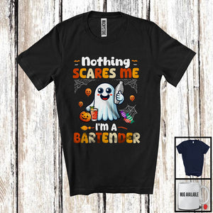 MacnyStore - Nothing Scares Me I'm A Bartender; Adorable Halloween Costume Boo Ghost; Family Group T-Shirt