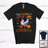 MacnyStore - Nothing Scares Me I'm A Chicken, Lovely Halloween Chicken Witch, Matching Animal Farmer Group T-Shirt