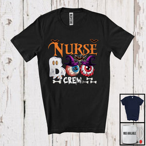 MacnyStore - Nurse Boo Crew, Scary Halloween Boo Ghost Witch Zombie Eyes, Proud Careers Group T-Shirt