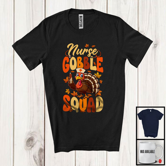 MacnyStore - Nurse Gobble Squad; Wonderful Thanksgiving Turkey Sunglasses Fall Leaf; Careers Jobs T-Shirt