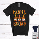 MacnyStore - Nurse Squad; Awesome Thanksgiving Fall Leaves Plaid Gnome; Matching Nurse Group T-Shirt