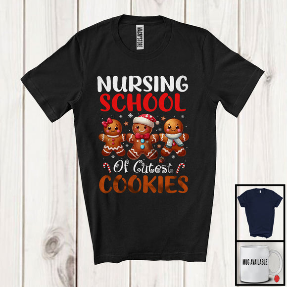 MacnyStore - Nursing school Of Cutest Cookies; Adorable Christmas Three Gingerbread; X-mas Group T-Shirt