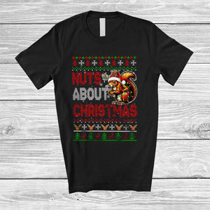 MacnyStore - Nuts About Christmas; Adorable X-mas Sweater Santa Reindeer Squirrel With Nuts; Family T-Shirt