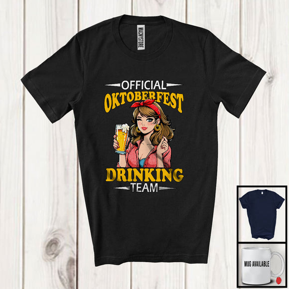 MacnyStore - Official Oktoberfest Drinking Team; Lovely Oktoberfest Germany Girl Women; Drunker Beer T-Shirt