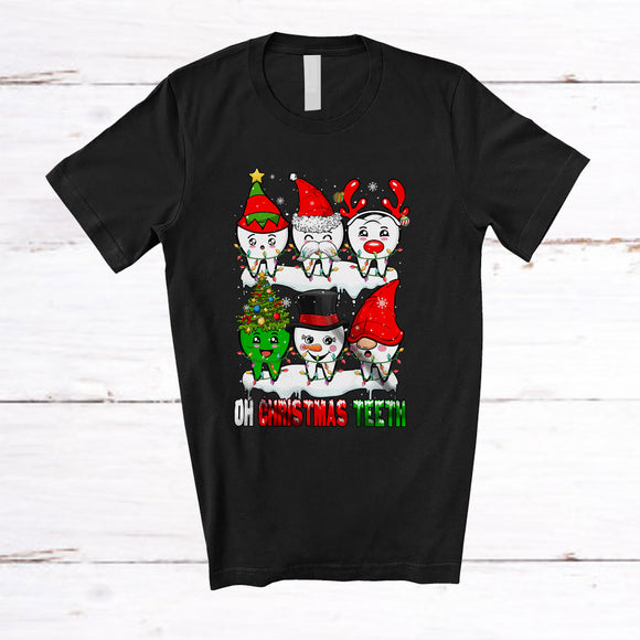 MacnyStore - Oh Christmas Teeth; Amusing Christmas Tooth Collection; Dental Assistant Dentist Family Group T-Shirt