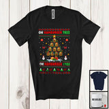 MacnyStore - Oh Donut Tree; Awesome Christmas Lights Tree Sweater Hamburger Food Lover; X-mas Pajama Family T-Shirt