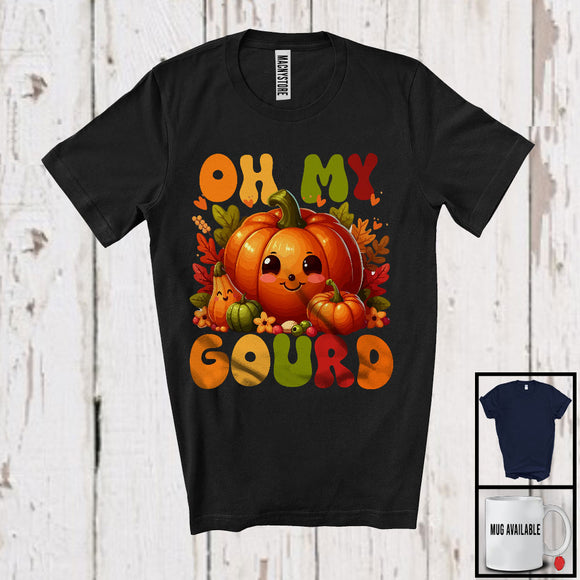 MacnyStore - Oh My Gourd, Wonderful Thanksgiving Fall Autumn Leaves Pumpkins Lover, Family Group T-Shirt