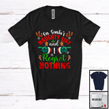 MacnyStore - On Santa's Naughty List Regret Nothing; Humorous Christmas Santa Hand; Snowing Family T-Shirt