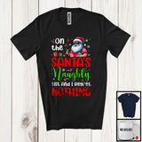 MacnyStore - On The Santa's Naughty List I Regret Nothing; Humorous Christmas Hawaiian Santa; Family X-mas T-Shirt