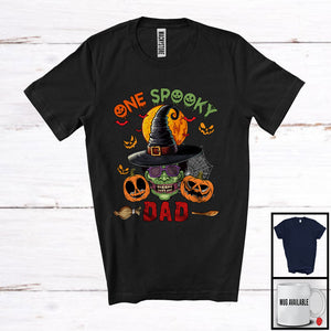 MacnyStore - One Spooky Dad, Awesome Halloween Costume Witch Zombie Face Pumpkins, Family Group T-Shirt