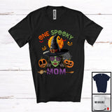 MacnyStore - One Spooky Mom, Awesome Halloween Costume Witch Zombie Face Pumpkins, Family Group T-Shirt