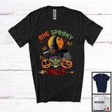 MacnyStore - One Spooky Uncle, Awesome Halloween Costume Witch Zombie Face Pumpkins, Family Group T-Shirt