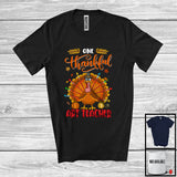 MacnyStore - One Thankful Art Teacher; Humorous Thanksgiving Turkey Autumn Leaves; Art Teacher Group T-Shirt