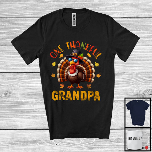 MacnyStore - One Thankful Grandpa; Amazing Thanksgiving Turkey Sunglasses; Matching Family Group T-Shirt