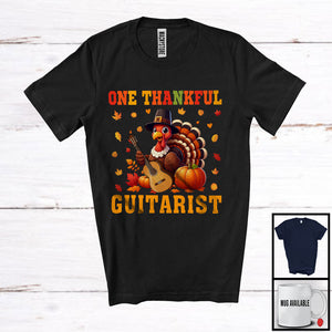 MacnyStore - One Thankful Guitarist; Joyful Thanksgiving Turkey Musical Instruments; Fall Pumpkins T-Shirt