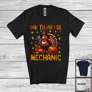 MacnyStore - One Thankful Mechanic, Amazing Thanksgiving Turkey Lover Fall Leaves, Careers Proud Group T-Shirt