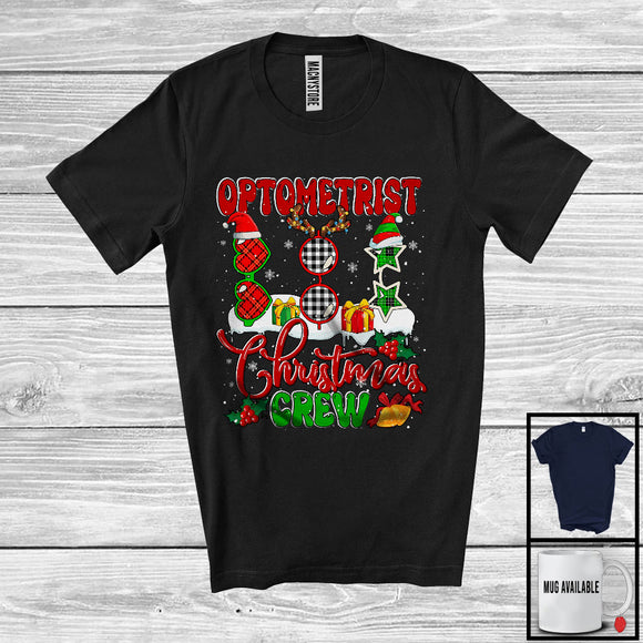 MacnyStore - Optometrist Christmas Crew; Awesome Christmas Plaid Optometrist Group; X-mas Snowing Jobs T-Shirt