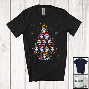 MacnyStore - Panda Santa Christmas Tree; Awesome X-mas Snowing Lights Panda Owner; Animal Lover T-Shirt