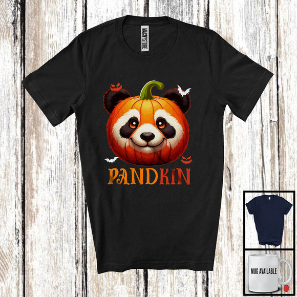 MacnyStore - Pandkin; Awesome Halloween Cosplay Panda Lover Pumpkin Face; Matching Family Group T-Shirt