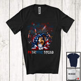 MacnyStore - Patriotic Squad, Amazing 4th Of July Scary Sheltie Lover, American Flag Fireworks Patriotic T-Shirt