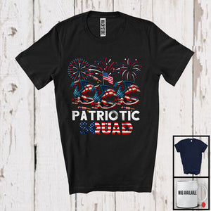 MacnyStore - Patriotic Squad, Awesome 4th Of July Three Dragon, American Flag Fireworks Family Group T-Shirt