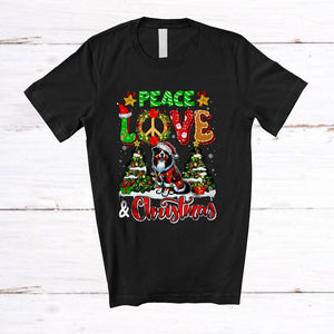 MacnyStore - Peace Love And Christmas; Fantastic X-mas Trees Australian Shepherd; Peace Sign Family Group T-Shirt