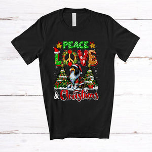 MacnyStore - Peace Love And Christmas; Fantastic X-mas Trees Bearded Collie; Peace Sign Family Group T-Shirt