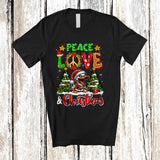 MacnyStore - Peace Love And Christmas; Fantastic X-mas Trees Lights Duck Santa; Farmer Farm Animal T-Shirt