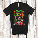 MacnyStore - Peace Love And Christmas; Fantastic X-mas Trees Lights Goose Santa; Farmer Farm Animal T-Shirt