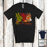 MacnyStore - Peace Love Thanksgiving; Cool Thanksgiving Pumpkin Plaid Hand Sign Leopard Heart; Family T-Shirt