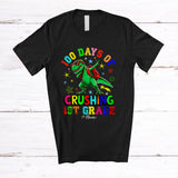 MacnyStore - Personalized 100 Days Of Crushing 1st Grade; Joyful T-Rex Dabbing; Custom Name Students T-Shirt