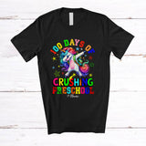 MacnyStore - Personalized 100 Days Of Crushing Preschool; Joyful Unicorn Dabbing; Custom Name Students T-Shirt