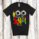 MacnyStore - Personalized 100 Days Of School; Colorful Custom Name Soccer Player Team; Students Teacher T-Shirt