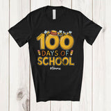 MacnyStore - Personalized 100 Days Of School; Lovely 100th Day Bee Animal; Custom Name Teacher Students T-Shirt