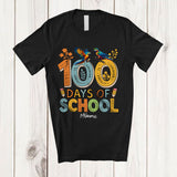 MacnyStore - Personalized 100 Days Of School; Lovely 100th Day Macaw Animal; Custom Name Teacher Students T-Shirt