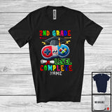 MacnyStore - Personalized 2nd Grade Level Complete, Joyful Graduation Game Controller, Custom Name Gamer T-Shirt