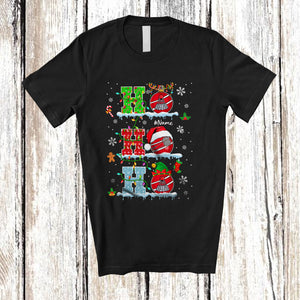 MacnyStore - Personalized 3Ho Badminton; Joyful Christmas Santa Badminton Custom Name Player; Snow Family T-Shirt