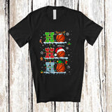 MacnyStore - Personalized 3Ho Basketball; Joyful Christmas Santa Basketball Custom Name Player; Snow Family T-Shirt