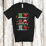 MacnyStore - Personalized 3Ho Bocce Ball; Joyful Christmas Santa Bocce Ball Custom Name Player; Snow Family T-Shirt