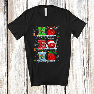 MacnyStore - Personalized 3Ho Bowling; Joyful Christmas Santa Bowling Custom Name Player; Snow Family T-Shirt