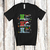 MacnyStore - Personalized 3Ho Hockey; Joyful Christmas Santa Hockey Custom Name Player; Snow Family T-Shirt