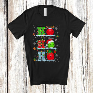 MacnyStore - Personalized 3Ho Pickleballs; Joyful Christmas Santa Pickleballs Custom Name Player; Snow Family T-Shirt