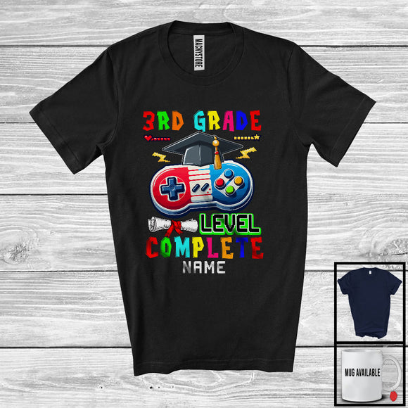 MacnyStore - Personalized 3rd Grade Level Complete, Joyful Graduation Game Controller, Custom Name Gamer T-Shirt