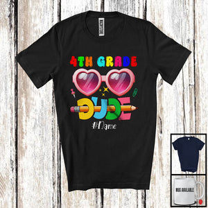 MacnyStore - Personalized 4th Grade Dude; Happy Back To School Sunglasses Custom Name; Girls Students T-Shirt