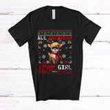 MacnyStore - Personalized All American Trump Girl; Merry Christmas Custom Name Reindeer Trump Back 2024; Sweater T-Shirt