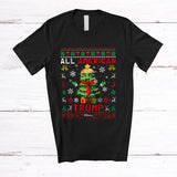 MacnyStore - Personalized All American Trump; Merry Christmas Custom Name X-mas Tree Trump Back 2024; Sweater T-Shirt